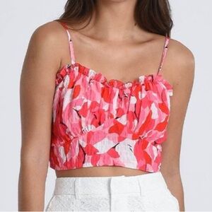 Molly Bracken Pink Floral Crop Top
